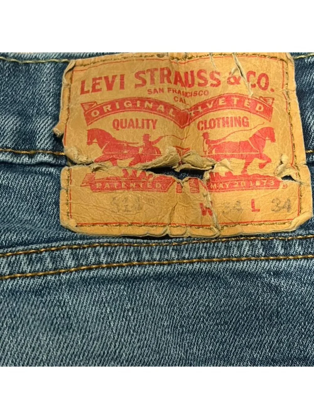 Levi's 514 mens blue straight leg jeans